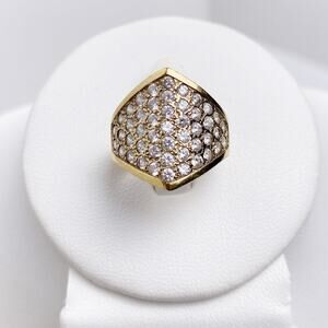 Sterling Silver Pavé CZ Statement Ring | Size 6